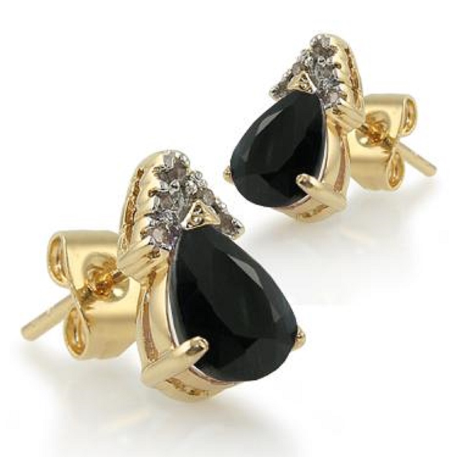 New! 2.93 Ctw Natural Sapphire & Diamond Designer 18KGP Earrings MSRP $1,665!