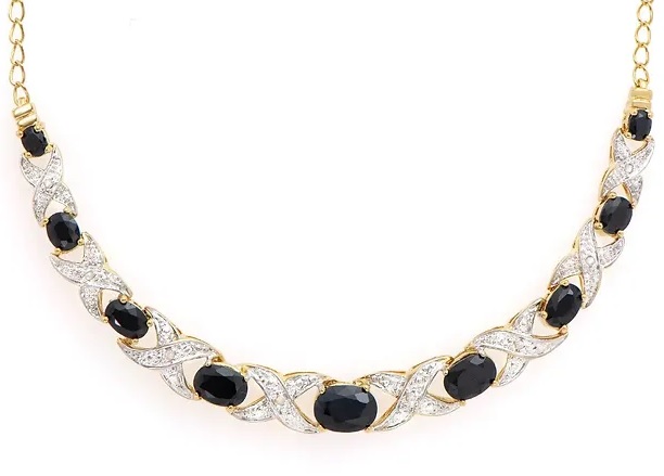New 6.25 Ctw Natural Sapphire & Diamond Designer Necklace MSRP $2,375!