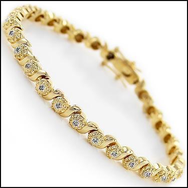 New! 0.30 ctw Natural Diamonds 18KGP Designer Bracelet Size 7.5" MSRP $2,375