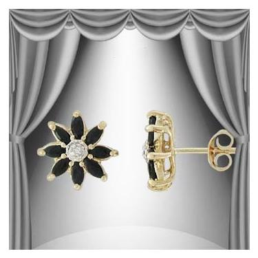 New! 1.63 Ctw Natural Sapphire & Diamond Designer 18KGP Earrings MSRP $1,665!