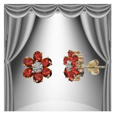 New! 1.02 Ctw Natural Garnet & Diamond 18KGP Designer Earrings MSRP $1,485!
