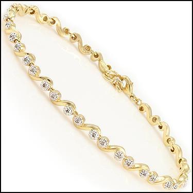 New! 0.27 ctw Natural Diamonds 18KGP Designer Bracelet MSRP $2,275