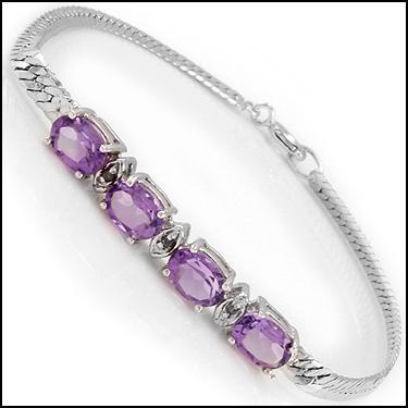 New! 2.78 Ctw Natural Amethyst & Diamond Designer Bracelet MSRP $1,785!