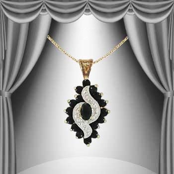 New  2.83 Ctw Natural Sapphire & Diamond Designer Necklace MSRP $1,675!