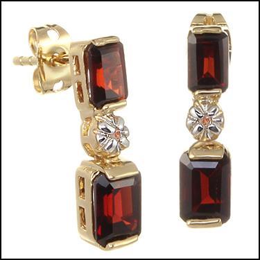 New 3.52 CTW Natural Garnet & Diamond Designer Earrings MSRP $1,385!