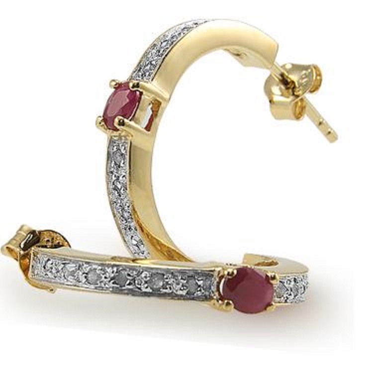 New 3.52 CTW Natural Ruby & Diamond Designer Earrings MSRP $1,395!