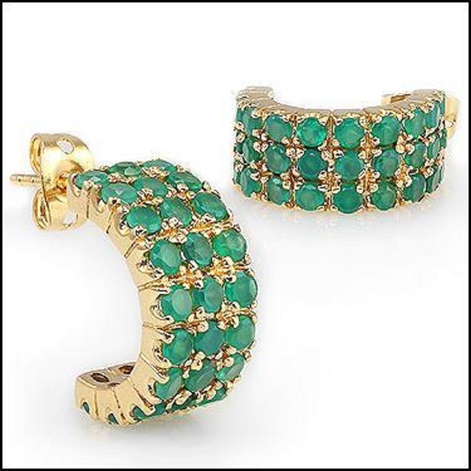 New 2.25 CTW Natural Green Agate Designer Earrings MSRP $1,345!