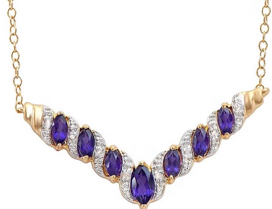New 1.76 CTW Natural Amethyst & Diamond Designer Necklace MSRP $1,665!