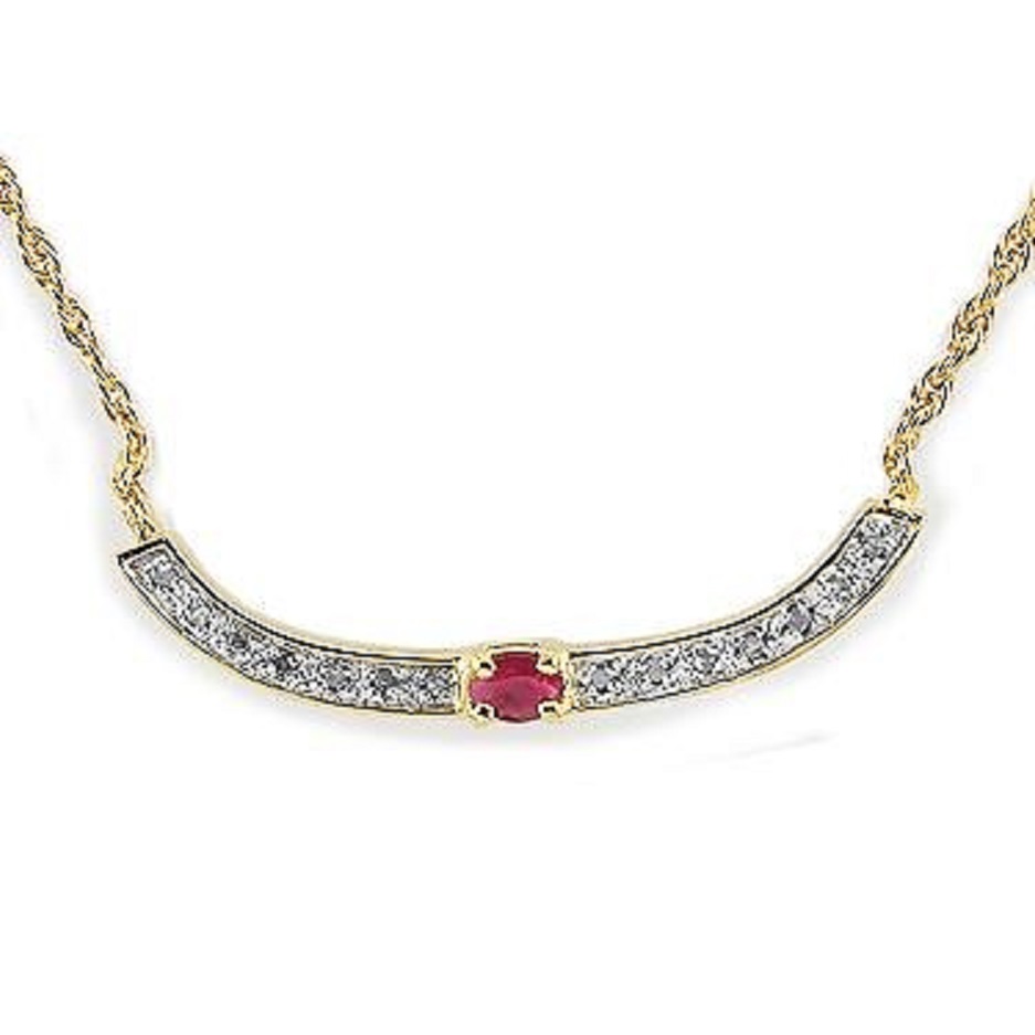 New 0.35 CTW Natural Ruby & Diamond Designer Necklace MSRP $1,465!