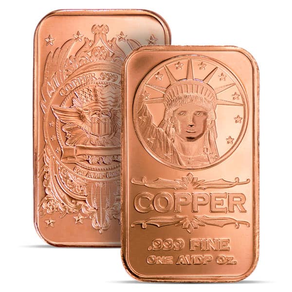 Great Invetment!  Copper Bar Liberty Head, 1 AVDP Oz, .999 Pure Copper