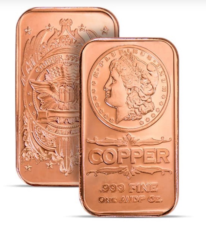Great Invetment!  Copper Bar Morgan Head, 1 AVDP Oz, .999 Pure Copper