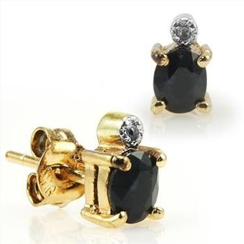 New! 1.27 Ctw Natural Sapphire & Diamonds 18KGP Designer Earrings MSRP $1,475