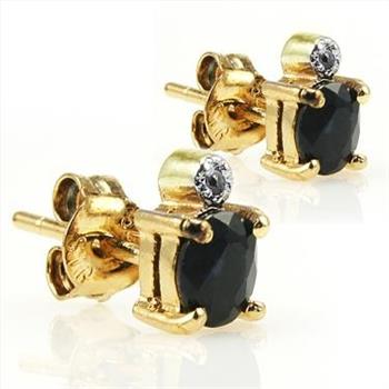 New! 1.27 Ctw Natural Sapphire & Diamonds 18KGP Designer Earrings MSRP $1,475