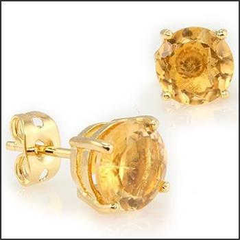 New! 3.15 Ctw Natural Citrine 18KGP Designer Earrings MSRP $1,295!