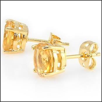 New! 3.15 Ctw Natural Citrine 18KGP Designer Earrings MSRP $1,295!