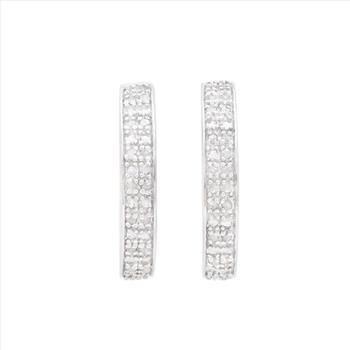 New 0.25 Ctw Natural Diamonds Sterling Silver Designer Earrings MSRP $1,975!