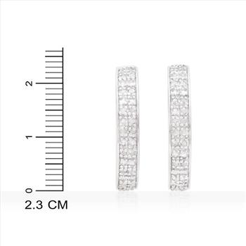 New 0.25 Ctw Natural Diamonds Sterling Silver Designer Earrings MSRP $1,975!