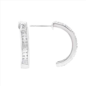 New 0.25 Ctw Natural Diamonds Sterling Silver Designer Earrings MSRP $1,975!