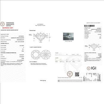 Great Investment! 1.23 Cts IGI Certified Round Cut E VS1 Top Lab Diamond MSRP $3,785!