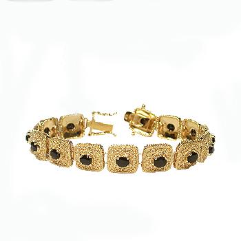 New! 7.05 Ctw Natural Black Sapphires 18KGP Designer Bracelet MSRP $1,875