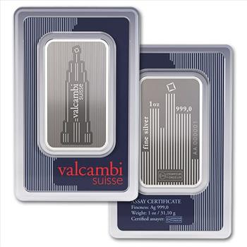 Great Investment! Valcambi 1 Ounce Skyline Silver Bar 1 Ounce .999 Pure  IRA Approved