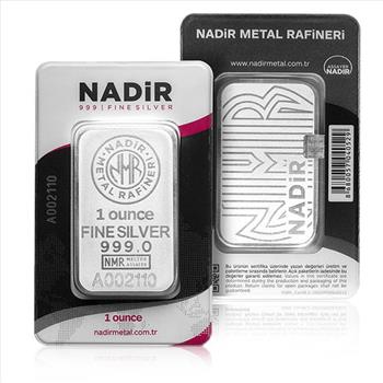 Great Investment! 1 Ounce Nadir Silver Bar - With Assay Package .999 Pure Silver IRA Approved
