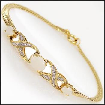 New! 1.28 Ctw Natural Opal & Diamond 18KGP Designer Bracelet MSRP $1,475!