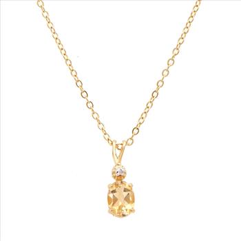 New! 1.03 Ctw Natural Citrine & Diamond Designer 18KGP Necklace MSRP $1,685!