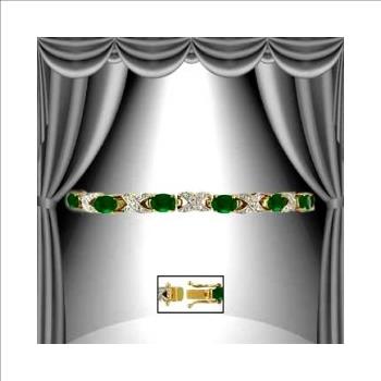 New! 4.60 Ctw Natural Green Agate & Diamond Designer Bracelet MSRP $2,375!