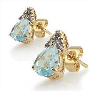 New! 2.73 Ctw Natural Blue Topaz & Diamond Designer 18KGP Necklace MSRP $1,465!