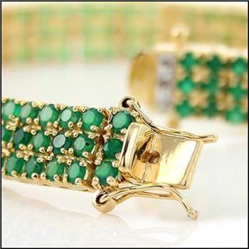 New! 6.38 Ctw Natural Green Agate & Diamond 18KGP Designer Bracelet MSRP $2,875!