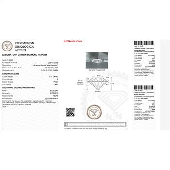2.01 Cts IGI Certified Top Lab Grown Diamonds Designer 14K Gold Earrings E-F VS1 NEW