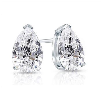 2.01 Cts IGI Certified Top Lab Grown Diamonds Designer 14K Gold Earrings E-F VS1 NEW