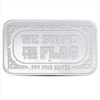 Great Investment! American Flag Design Silver Bar 1 Ounce .999 Pure  IRA Approved 