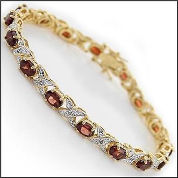 New 7.34 Ctw Natural Garnet & Diamond Designer Bracelet MSRP $2,385!