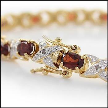 New 7.34 Ctw Natural Garnet & Diamond Designer Bracelet MSRP $2,385!