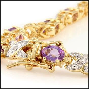 New 5.31 CTW Natural Amethyst & Diamond Designer Bracelet MSRP $2,365!