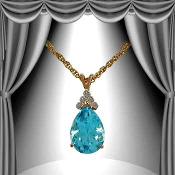 New 5.09 CTW Natural Blue Topaz & Diamond Designer Necklace MSRP $1,795!