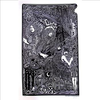 LED ZEPPELIN Psychedelic Hand Signed Posterography Letterpress ART