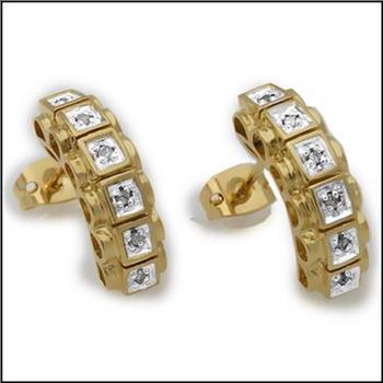 New! 0.12 Ctw Natural Diamond 18KGP Designer Earrings MSRP $1,885!