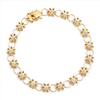 New! 0.14 ctw Natural Diamonds 18KGP Designer Bracelet MSRP $2,275