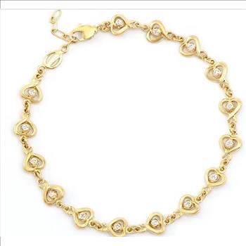 New! 0.13 ctw Natural Diamonds 18KGP Designer Bracelet MSRP $2,245