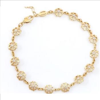 New! 0.12 Ctw Natural Diamonds 18KGP Designer Bracelet MSRP $2,235