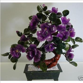 1,685 Cts of Real Lavender Jade Bonsai Flower Home Decor Estimated Retail Value $890