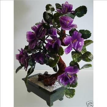 1,685 Cts of Real Lavender Jade Bonsai Flower Home Decor Estimated Retail Value $890
