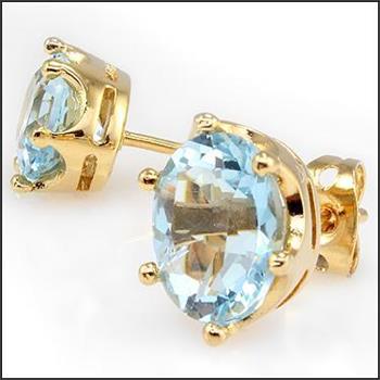 New 5.50 ctw Natural Blue Topaz 18KGP Designer Earrings MSRP $1,195!