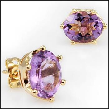 New 4.25 ctw Natural Amethyst 18KGP Designer Earrings MSRP $1,175!