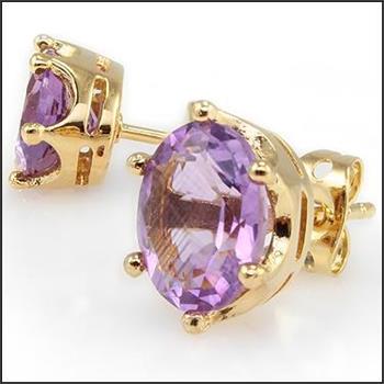 New 4.25 ctw Natural Amethyst 18KGP Designer Earrings MSRP $1,175!