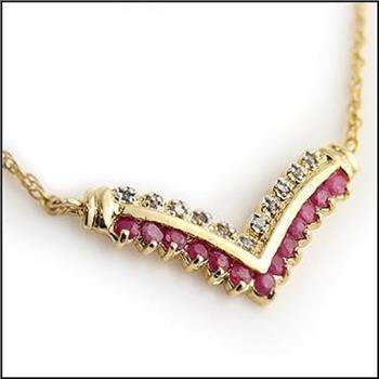 New! 0.75 Ctw Natural Ruby & Diamond Designer 18KGP Necklace MSRP $1,795!