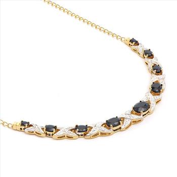 New 6.25 Ctw Natural Sapphire & Diamond Designer Necklace MSRP $2,375!
